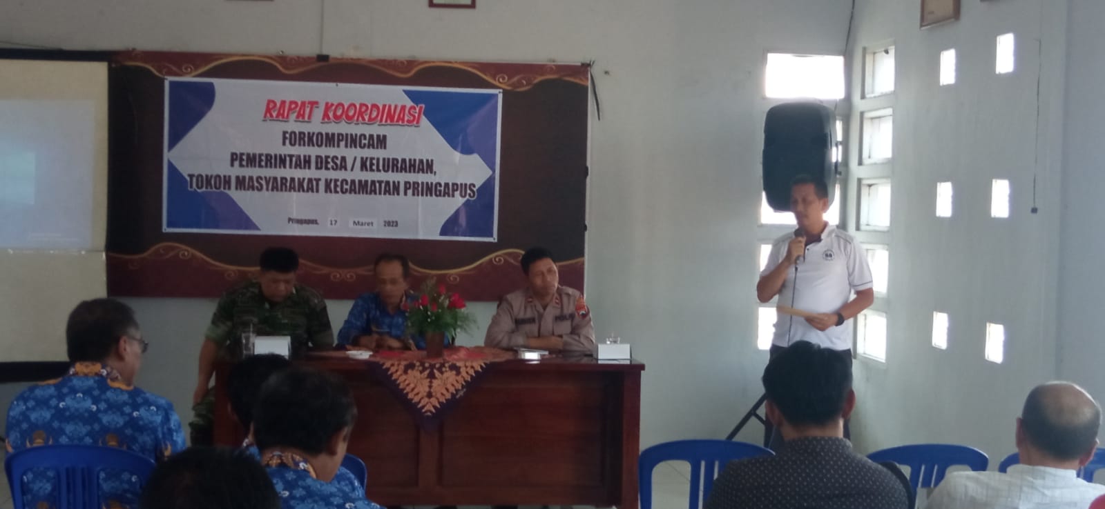 Kegiatan Rapat Koordinasi Forkompincam Pemerintah Desa/Kelurahan, Tokoh Masyarakat Kec. Pringapus 17 Maret 2023